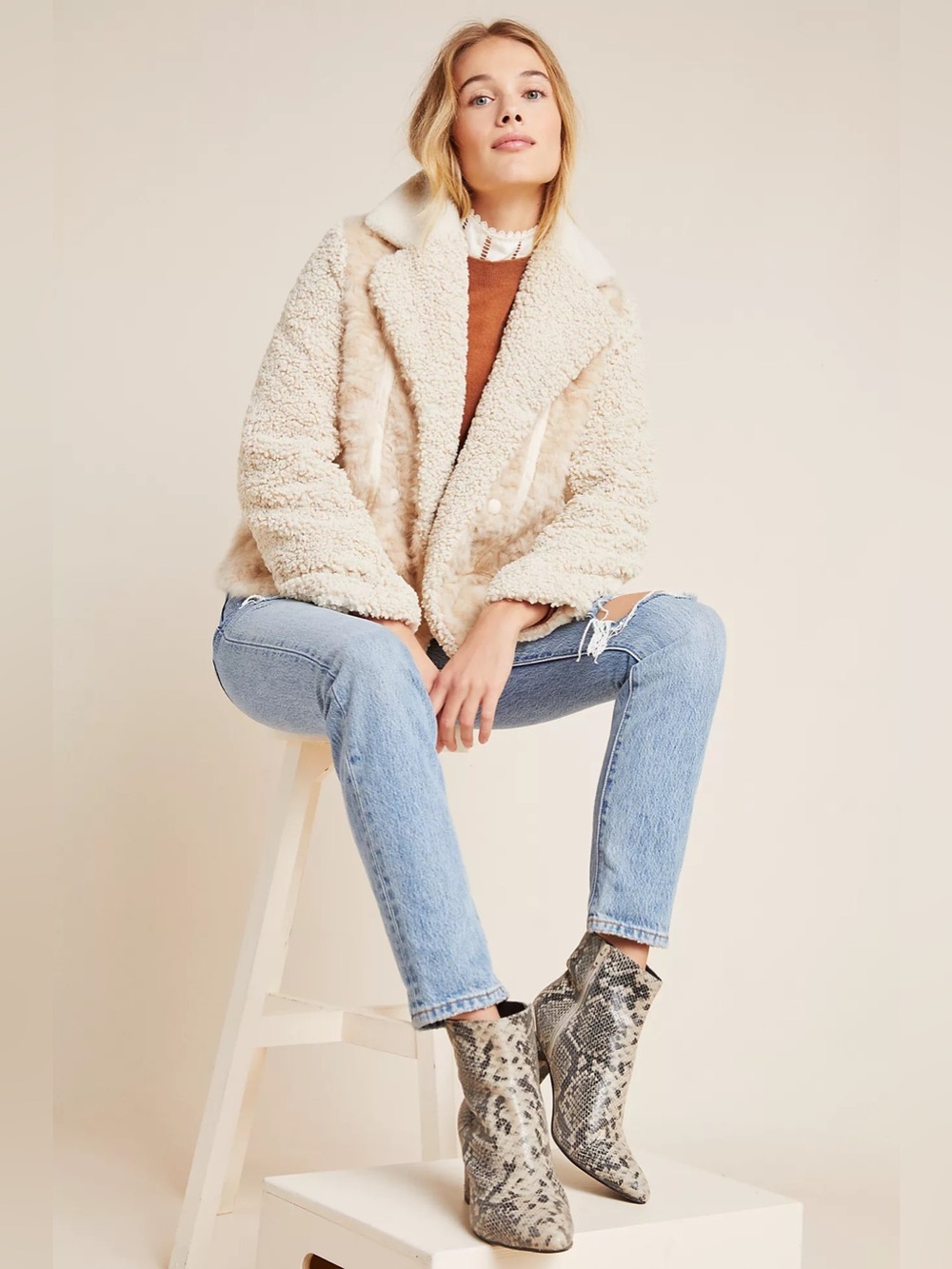 Marrakech Faux Fur Moto Jacket Anthropologie